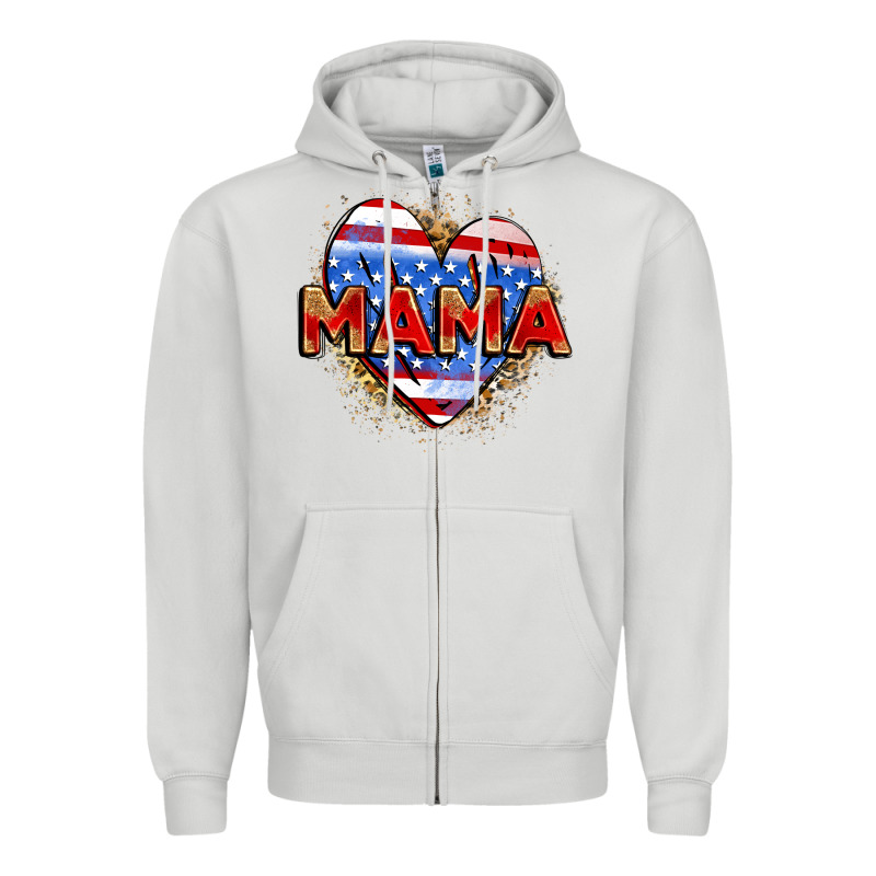American Mama Heart Zipper Hoodie by Zillion Design Studio | Teevron
