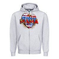 Heather Grey American mama heart Zipper Hoodie - Zillion Design Studio