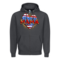 Smoke American mama heart Zipper Hoodie - Zillion Design Studio