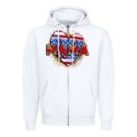 White American mama heart Zipper Hoodie - Zillion Design Studio