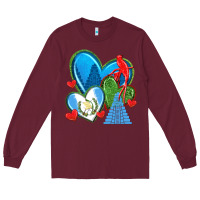 Burgundy guatemala hearts Long Sleeve Tee - texasbilliewilder