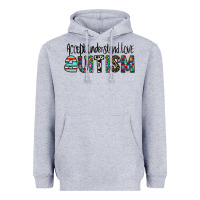Heather Grey accept. understand love autism Heavyweight Hoodie - CowhideDigitalArt