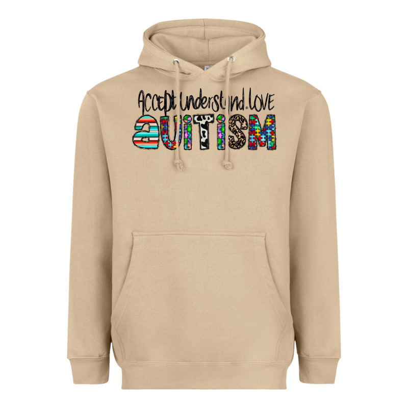 Accept. Understand Love Autism Heavyweight Hoodie by CowhideDigitalArt | Teevron
