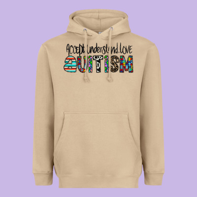 Accept. Understand Love Autism Heavyweight Hoodie Designed By Cowhidedigitalart