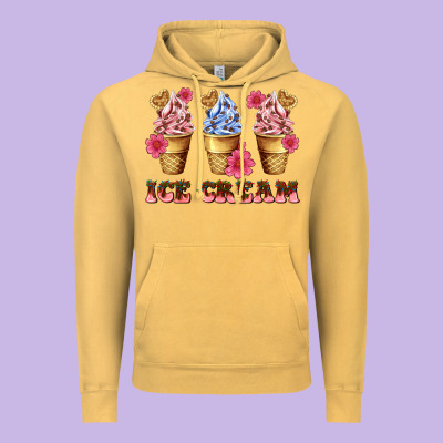 Floral Ice Cream Vintage Hoodie Designed By Adodesignshop