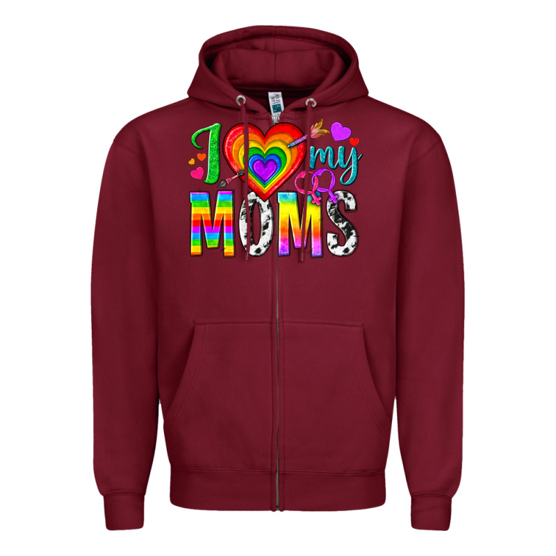I Love My Moms Zipper Hoodie by texasbilliewilder | Teevron