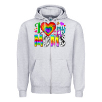 Heather Grey i love my moms Zipper Hoodie - texasbilliewilder