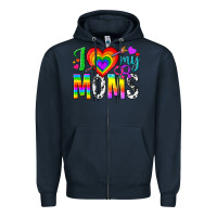Navy i love my moms Zipper Hoodie - texasbilliewilder