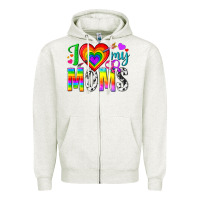Oatmeal Heather i love my moms Zipper Hoodie - texasbilliewilder