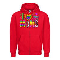 Red i love my moms Zipper Hoodie - texasbilliewilder