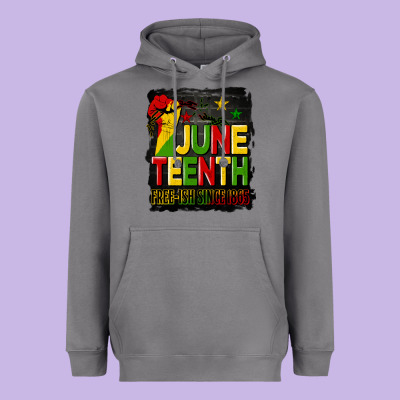 Juneteenth Fist Free Ish Since 1865 With Background Heavyweight Hoodie Designed By Hra Design Shop