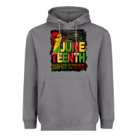 Storm juneteenth fist free ish since 1865 with background Heavyweight Hoodie - HRA Design Shop