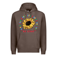 Coffee in a world where you can be anything be kind Premium Hoodie - MaliasSmallBusiness