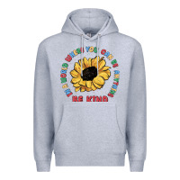 Heather Grey in a world where you can be anything be kind Premium Hoodie - MaliasSmallBusiness