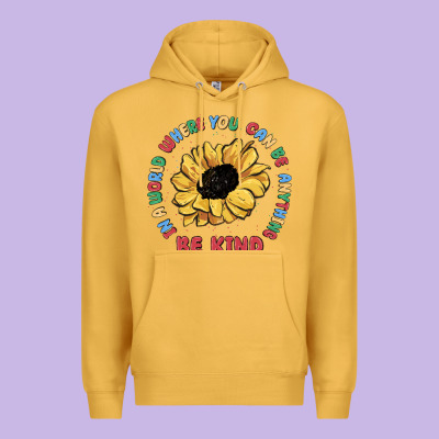 In A World Where You Can Be Anything Be Kind Premium Hoodie Designed By Maliassmallbusiness
