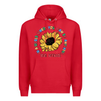 Red in a world where you can be anything be kind Premium Hoodie - MaliasSmallBusiness