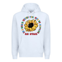 White in a world where you can be anything be kind Premium Hoodie - MaliasSmallBusiness