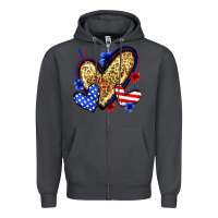 Smoke American flag heart leopard Zipper Hoodie - Zillion Design Studio