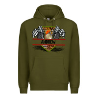 Army Green custom name race flag and race equipment Premium Hoodie - AdoDesignShop