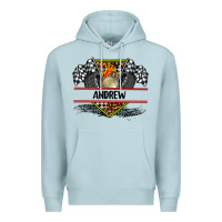 Blue Mist custom name race flag and race equipment Premium Hoodie - AdoDesignShop