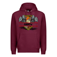 Burgundy custom name race flag and race equipment Premium Hoodie - AdoDesignShop