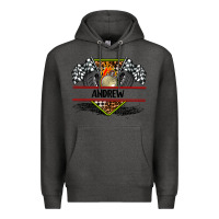 Charcoal Heather custom name race flag and race equipment Premium Hoodie - AdoDesignShop