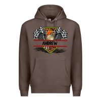 Coffee custom name race flag and race equipment Premium Hoodie - AdoDesignShop