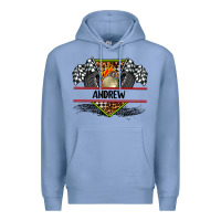 Colony Blue custom name race flag and race equipment Premium Hoodie - AdoDesignShop