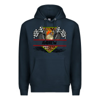 Navy custom name race flag and race equipment Premium Hoodie - AdoDesignShop