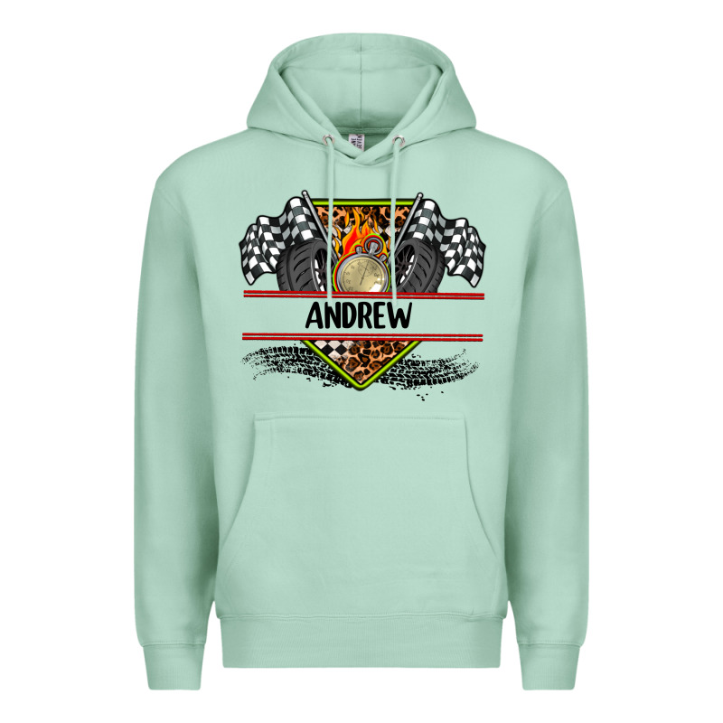 Custom Name Race Flag And Race Equipment Premium Hoodie by AdoDesignShop | Teevron