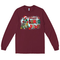 Burgundy i believe in santa paws Long Sleeve Tee - Zillion Design Studio