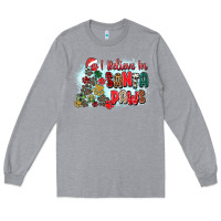 Heather Grey i believe in santa paws Long Sleeve Tee - Zillion Design Studio