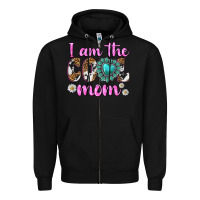 Black i am cool mom Zipper Hoodie - texasbilliewilder