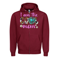Burgundy i am cool mom Zipper Hoodie - texasbilliewilder