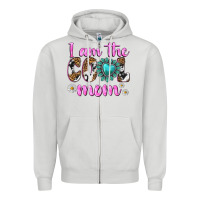 Dove Grey i am cool mom Zipper Hoodie - texasbilliewilder