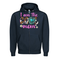Navy i am cool mom Zipper Hoodie - texasbilliewilder