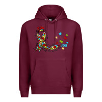 Burgundy autism awareness Premium Hoodie - MaliasSmallBusiness