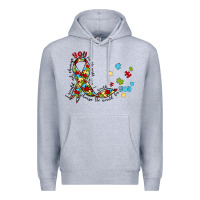 Heather Grey autism awareness Premium Hoodie - MaliasSmallBusiness