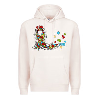 Pale Pink autism awareness Premium Hoodie - MaliasSmallBusiness