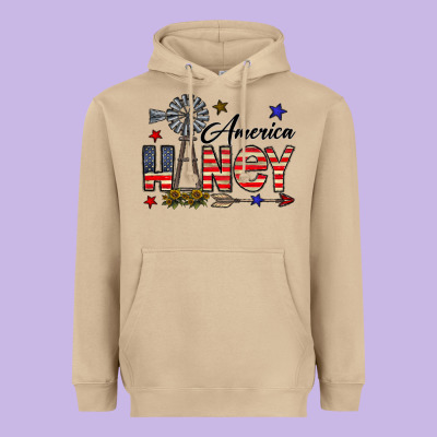 America Honey Heavyweight Hoodie Designed By Cowhidedigitalart