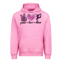 Fuchsia Pink peace love dance Urban Hoodie - MaliasSmallBusiness