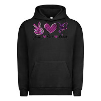 Pigment Black peace love dance Urban Hoodie - MaliasSmallBusiness