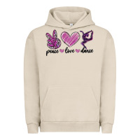 Pigment French Oak peace love dance Urban Hoodie - MaliasSmallBusiness