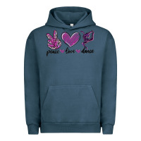 Pigment Midnight Navy peace love dance Urban Hoodie - MaliasSmallBusiness