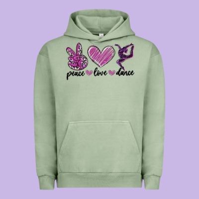 Peace Love Dance Urban Hoodie Designed By Maliassmallbusiness