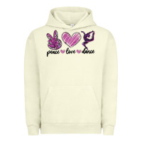 Pigment Pistachio peace love dance Urban Hoodie - MaliasSmallBusiness
