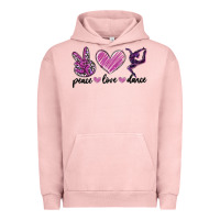 Pigment Salmon peace love dance Urban Hoodie - MaliasSmallBusiness
