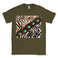 Army Green zebra gemstone leather Classic Tee - BarkalooDesign