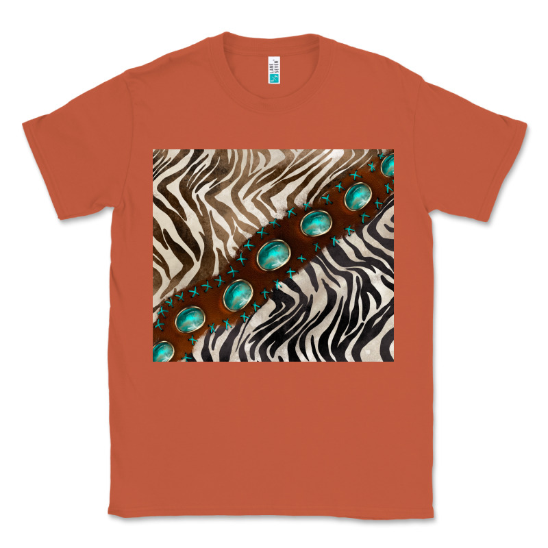 Zebra Gemstone Leather Classic Tee by BarkalooDesign | Teevron