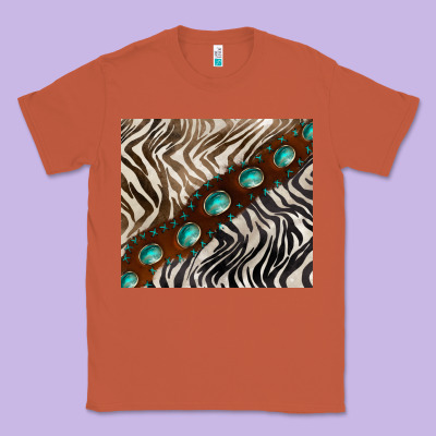 Zebra Gemstone Leather Classic Tee Designed By Barkaloodesign